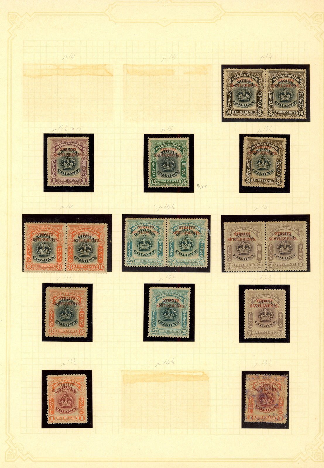 1906 Labuan overprinted STRAITS SETTLEMENTS mint collection (48) including two sets; a few perf variations and duplicates. ...