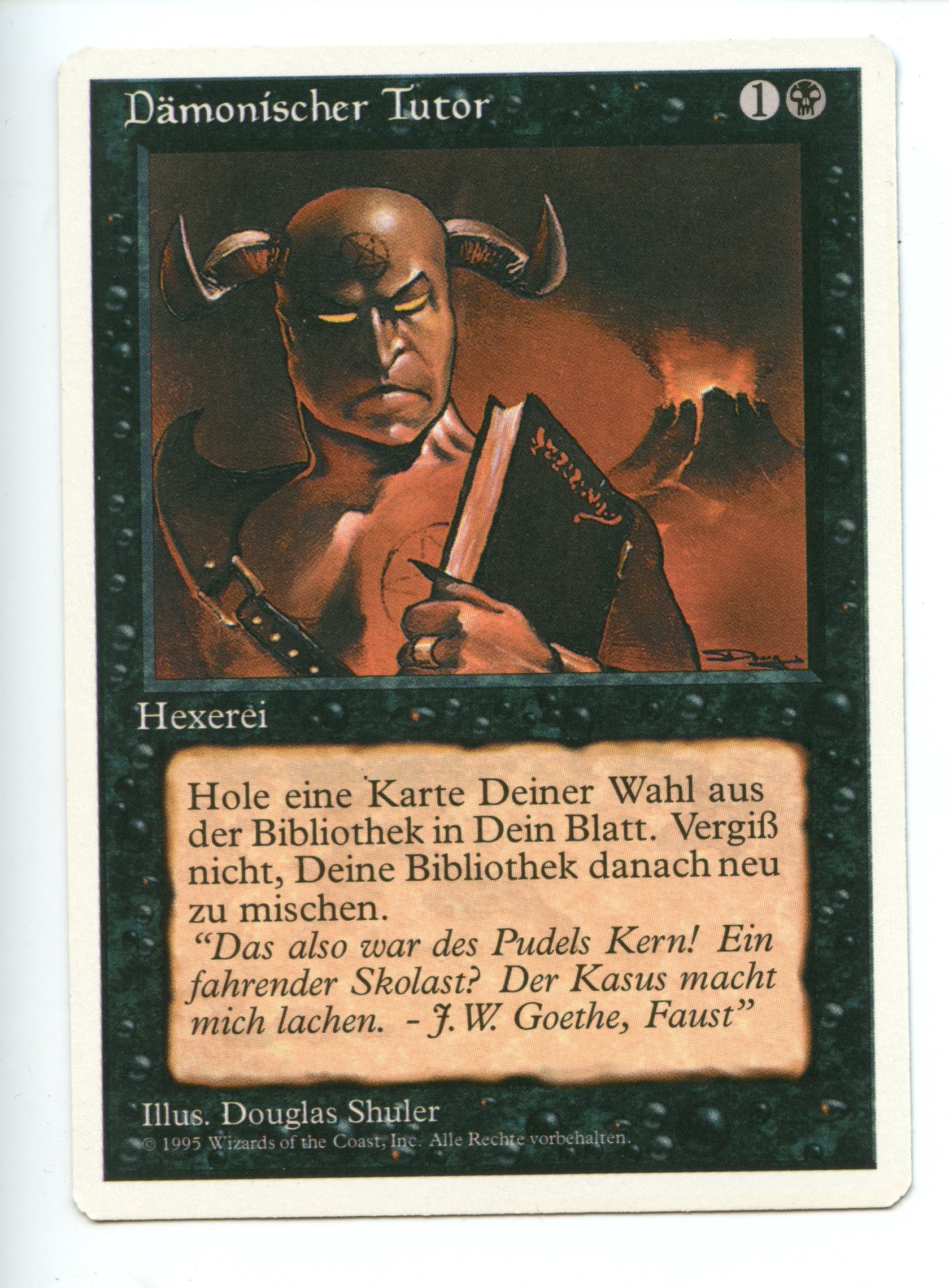 Magic the Gathering - Demonic Tutor German Language - Foreign White Boardered - Near Mint