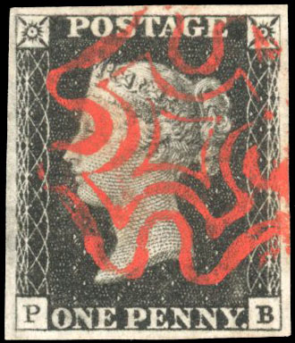 1840 1d Black Pl.1b. Superb used