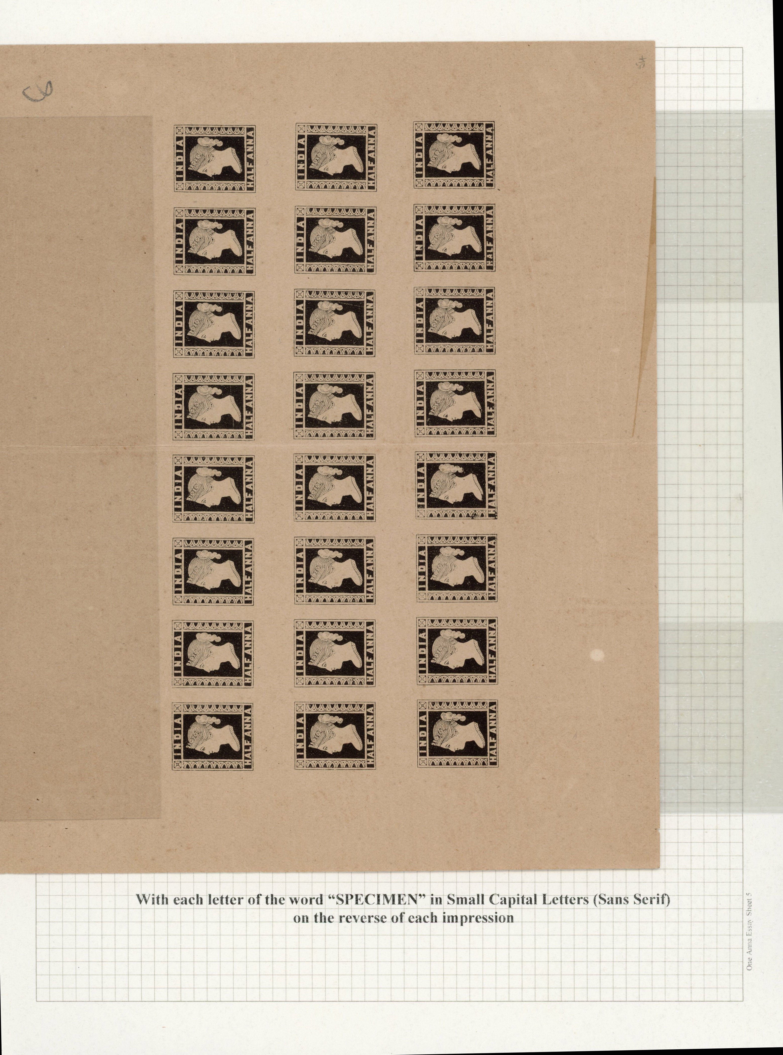 India 1854 reprints; 1894 ½a black sheet of 24