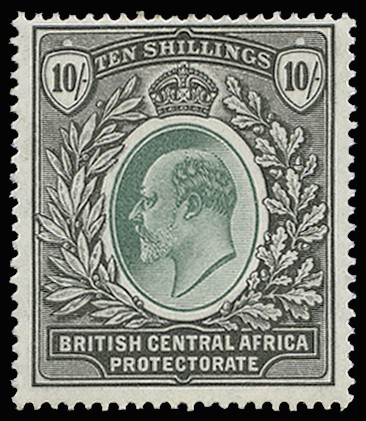 1903-04 10s grey-green and black, fresh o.g. Minor...
