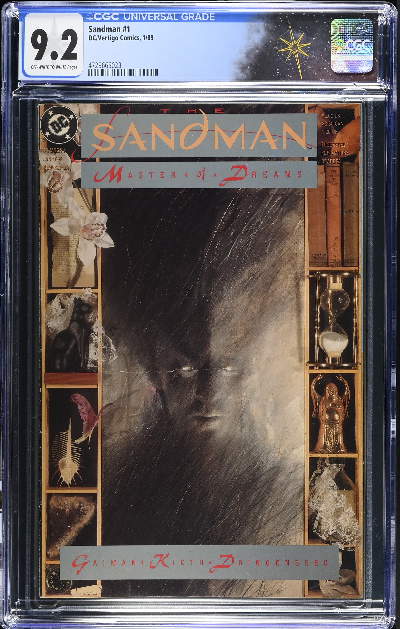 Sandman #1 CGC 9.2 1st Appearance of Morpheus (Dream) (DC/Vertigo Comics, 1989) Off-White to White Pages