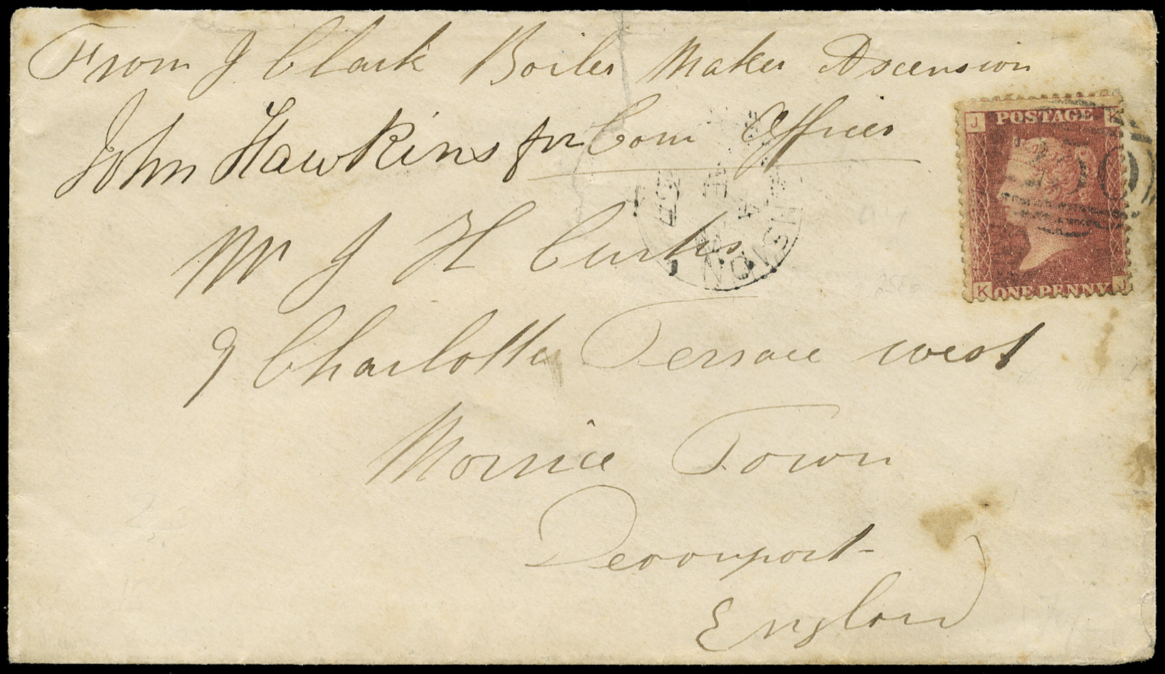 Ascension 1867 cover to Davenport