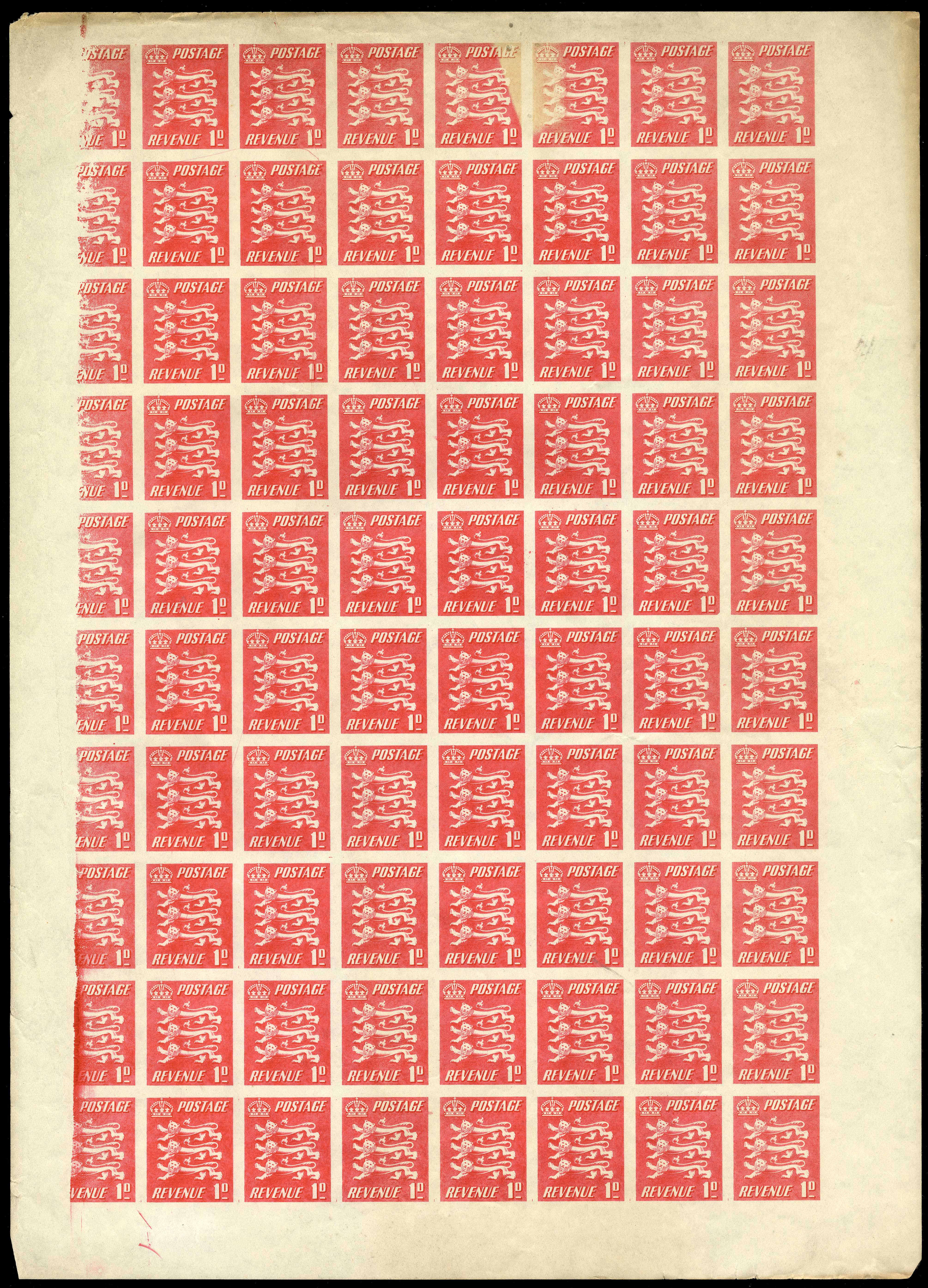 Channel Islands. Sheets of Postage and...