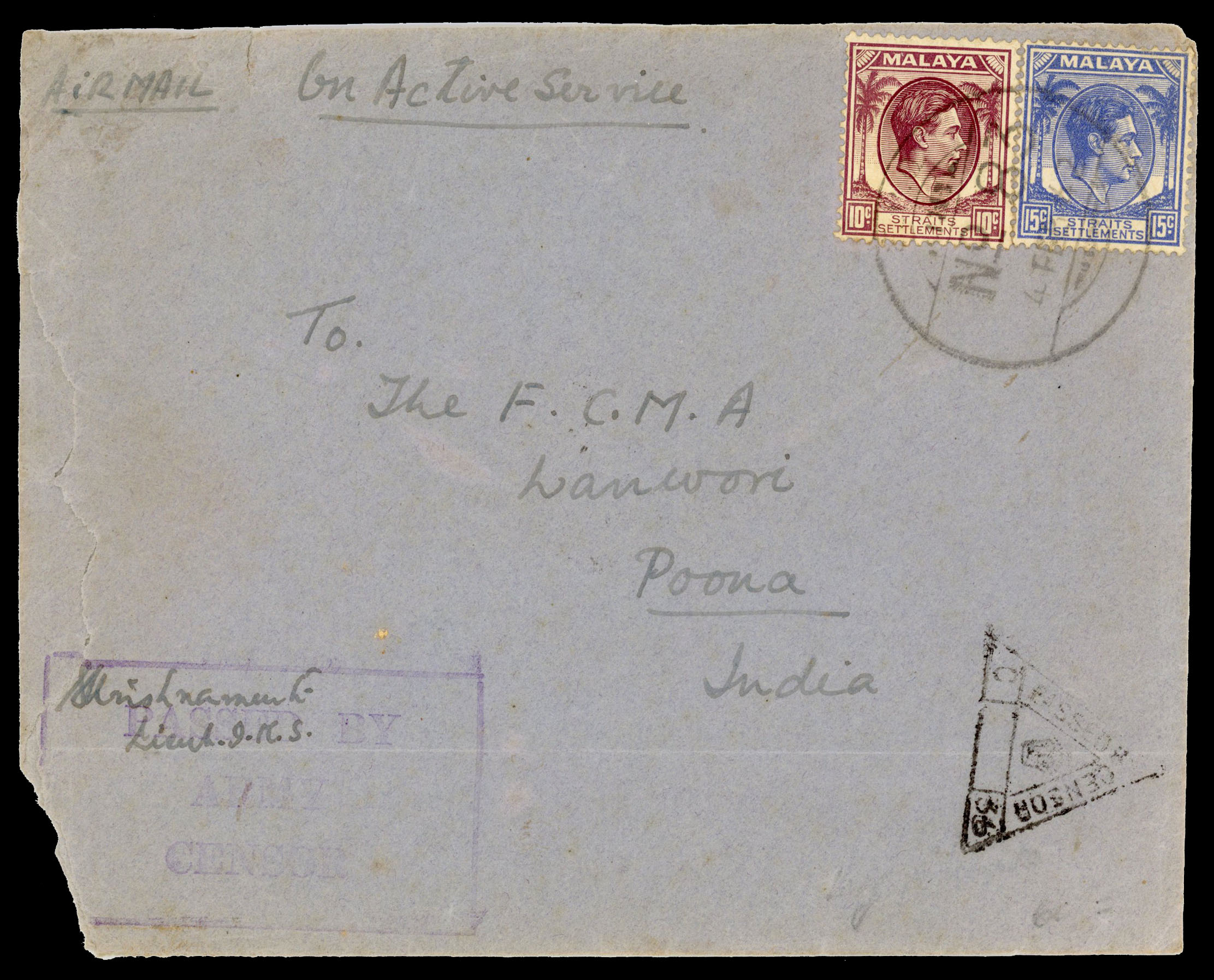 Straits 1942 FPO 83 cover