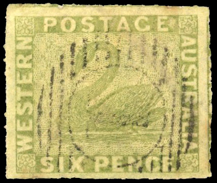 Western Australia SG 32 1860-4 6d roulette used