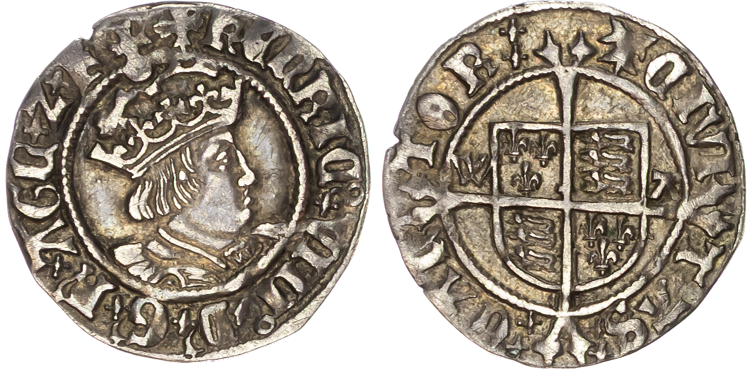 Henry VIII (1509-1547) AR Halfgroat, second coinage, Canterbury, 1526-1532, 1.33g.