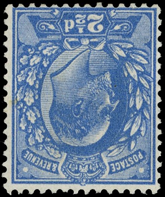 1911 Harrison 2½d bright blue (Perf 14) variety WATERMARK INVERTED
