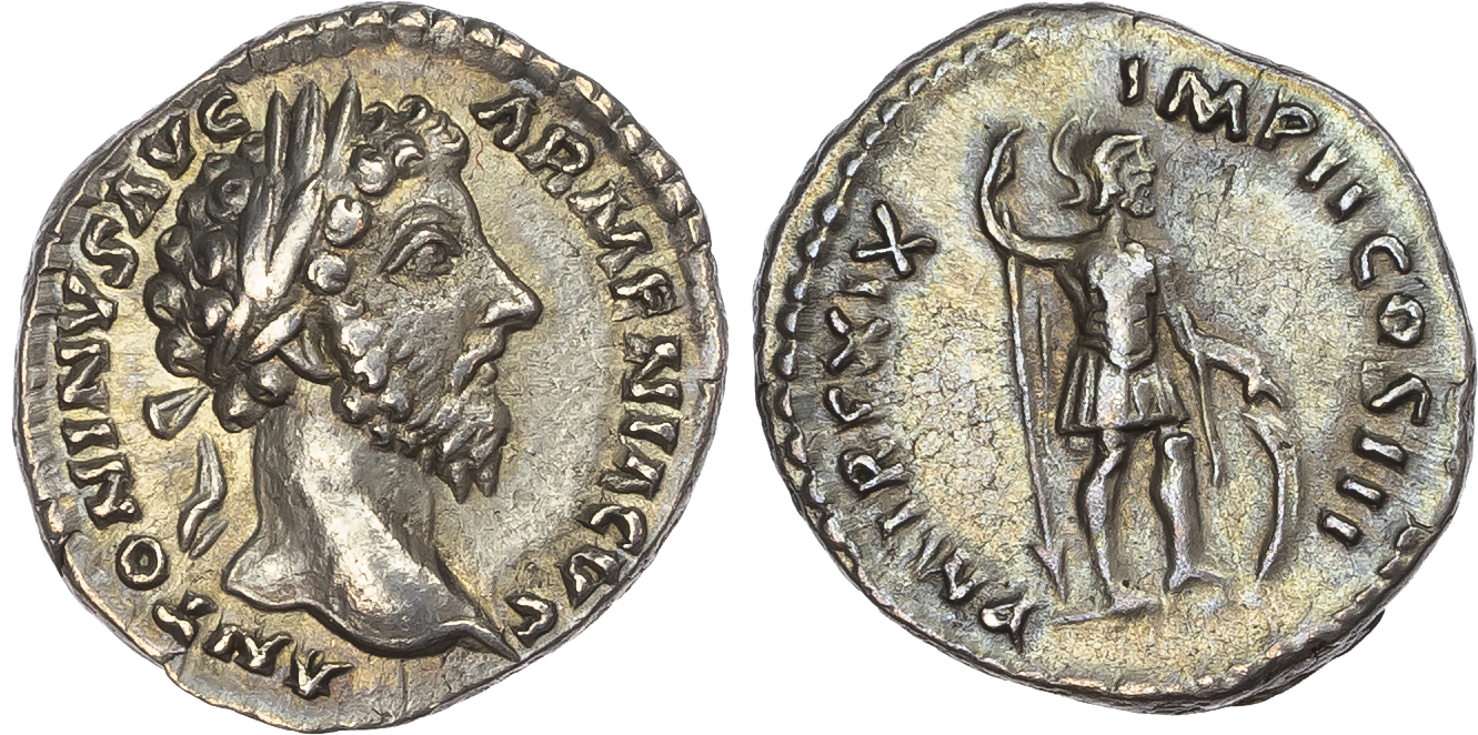 Marcus Aurelius (AD 161-180) AR Denarius, Rome, AD 164-165, 3.25g.