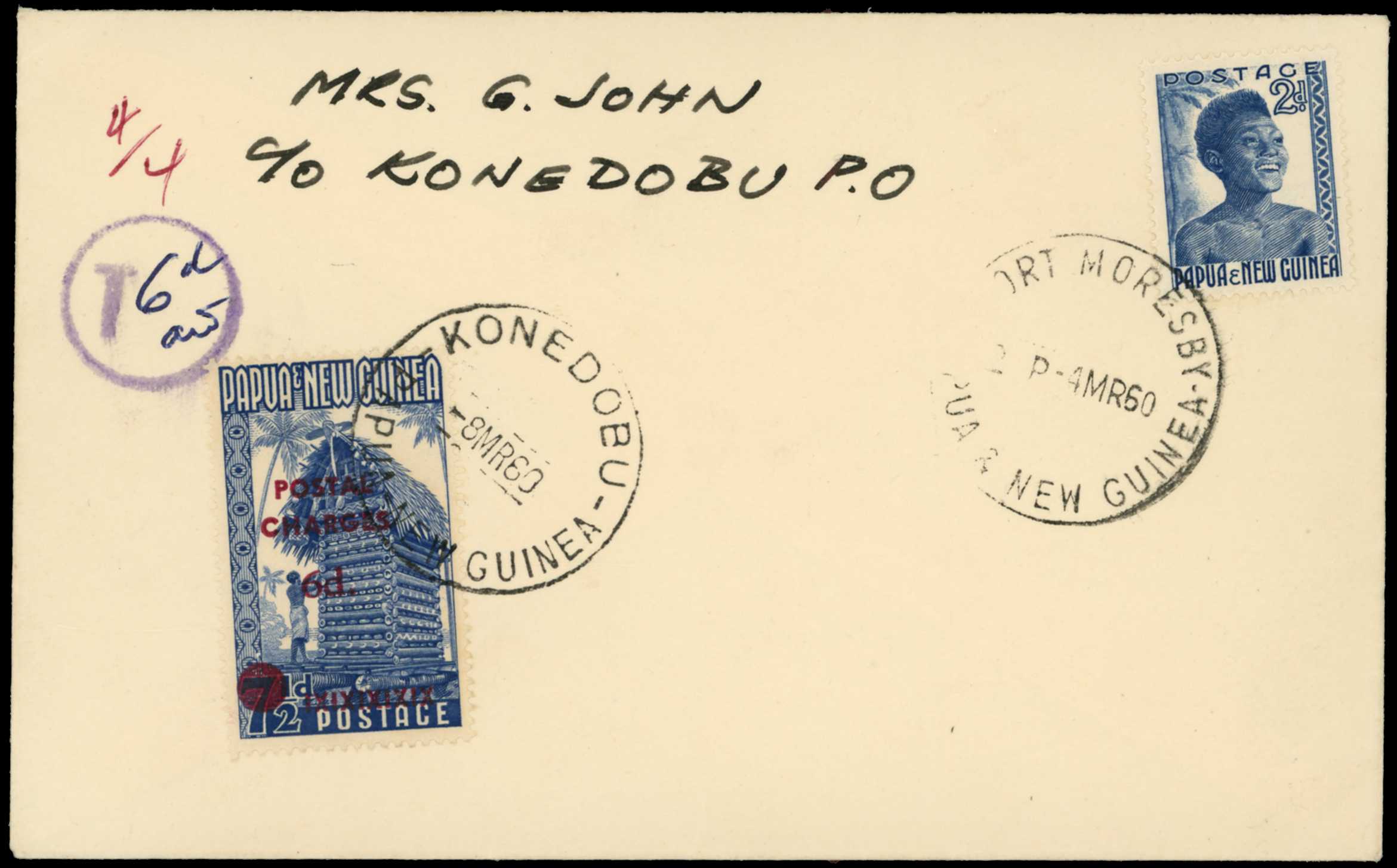 POSTAL HISTORY: 1960 cover from Port Moresby...