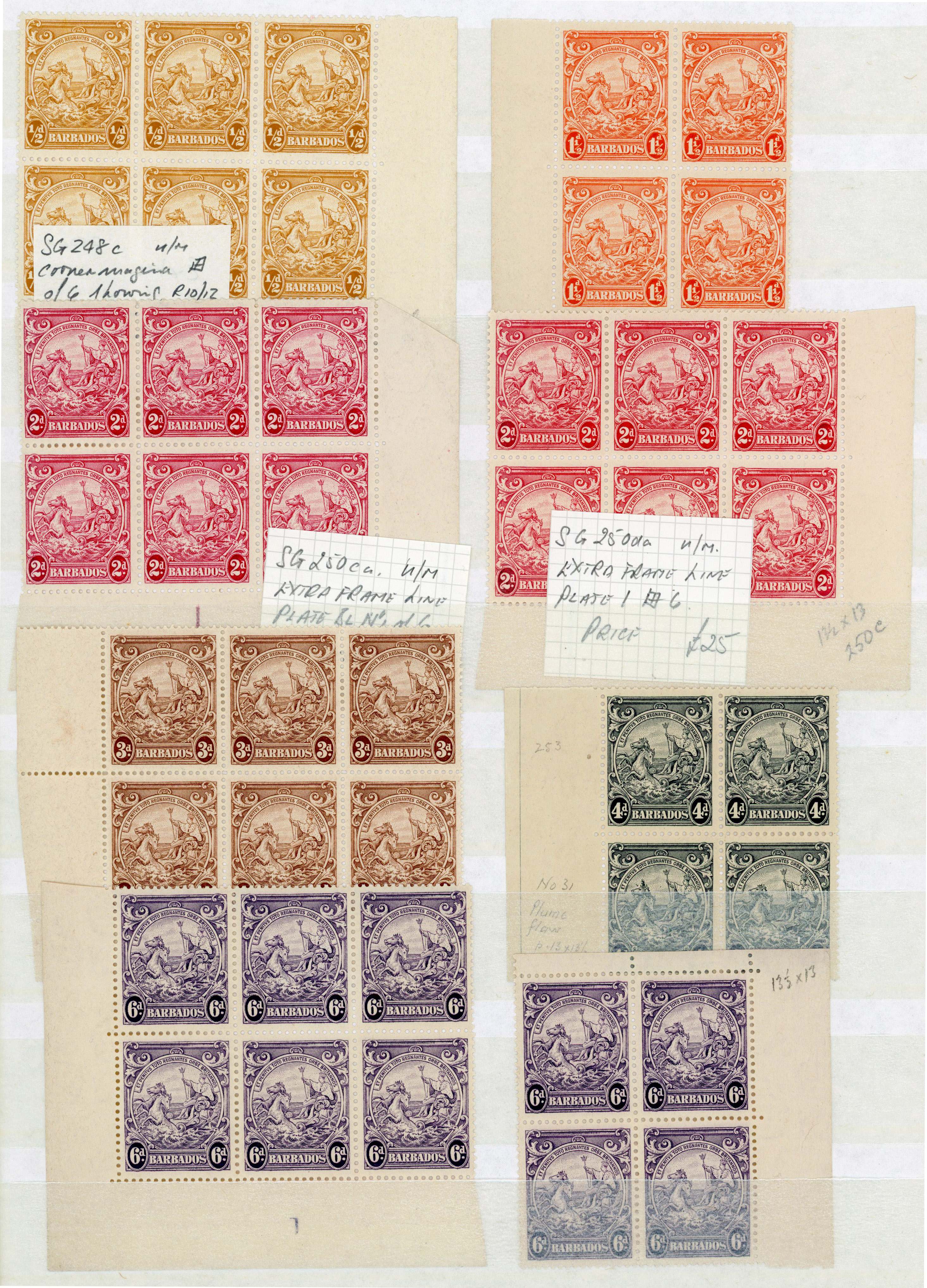 Barbados KG VI collection mint