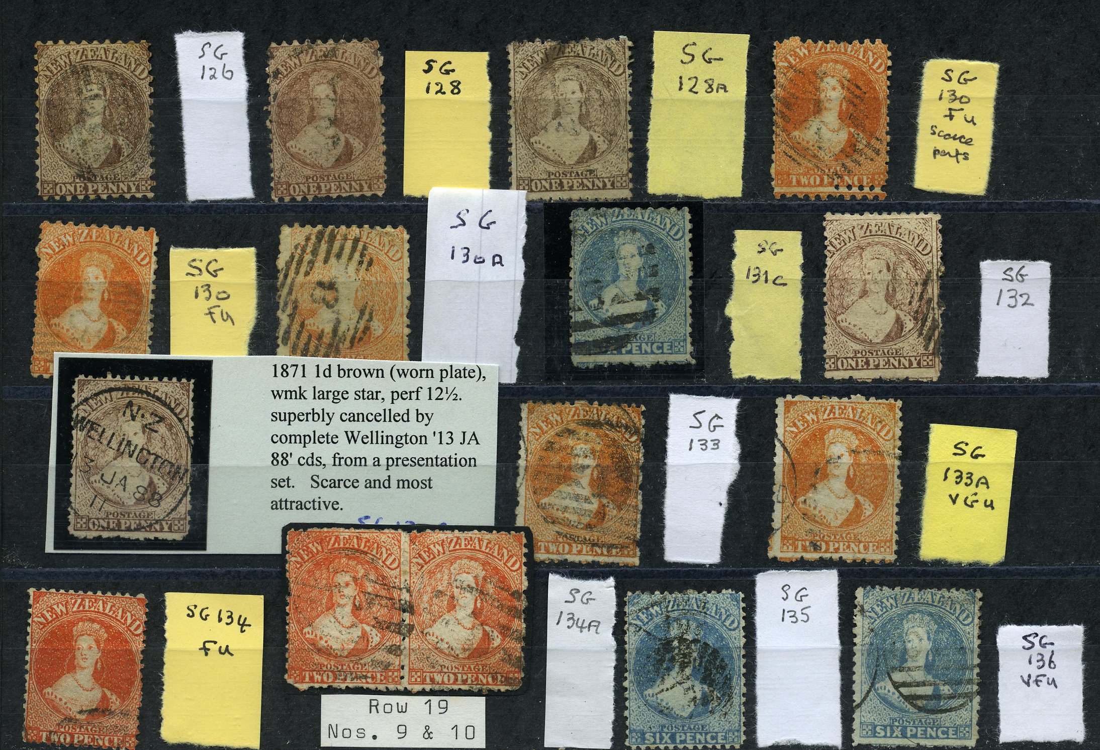 1871-2 watermark Large Star, new colours,...