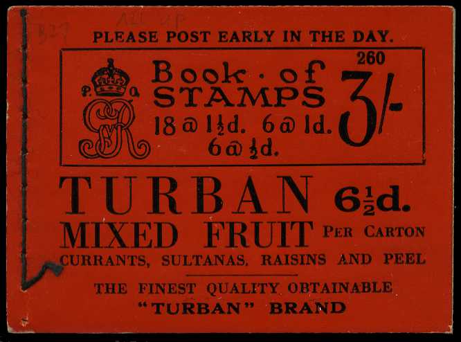 1933 (July) 3/- booklet (#260), panes mostly...