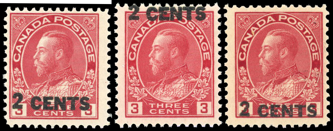 Canada SG 264/b 1926 T49 2c surcharge on die II with misplaced surcharges. S.G. 264, 264b.