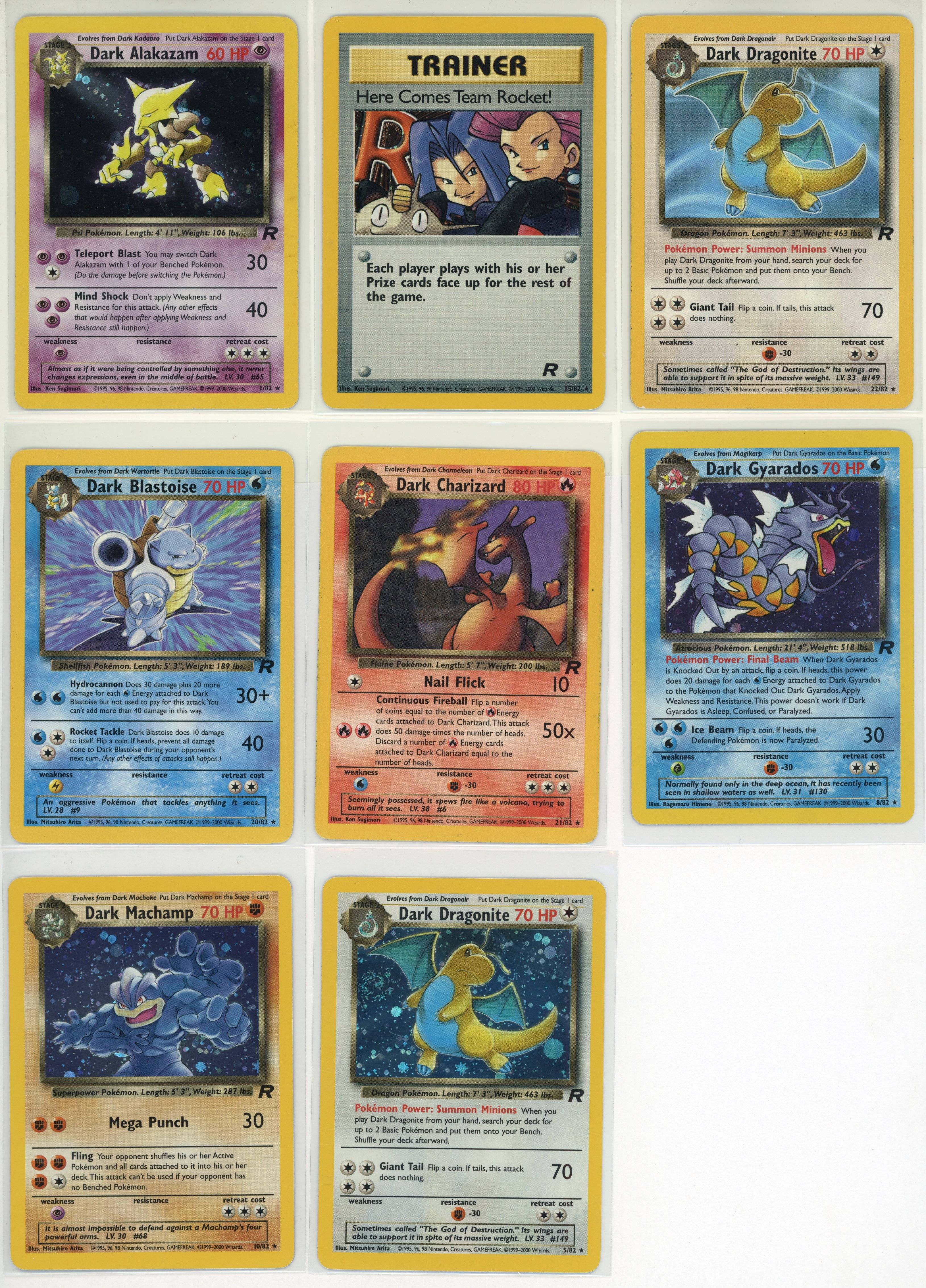 Team Rocket Partially Complete Set Inc. X5 Holos