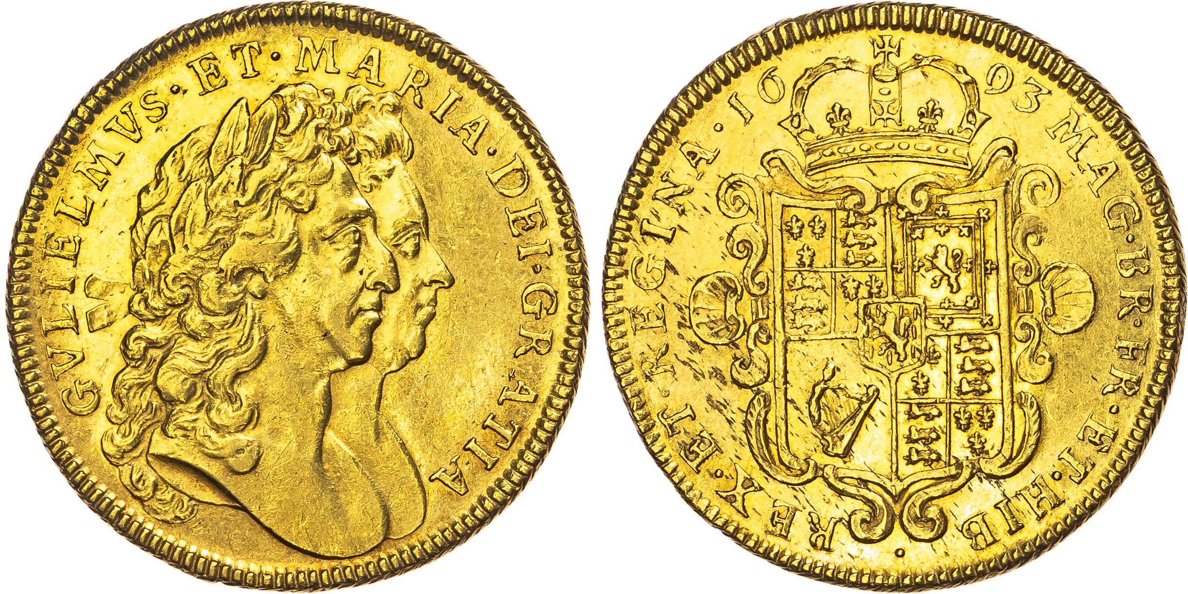 William and Mary (1688-1694), Two-Guineas, 1693.