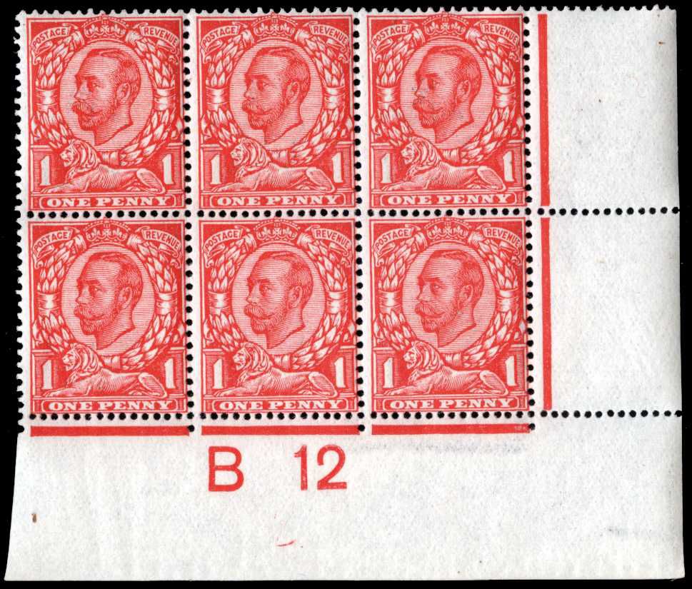1911 1d Aniline scarlet (F). Superb...