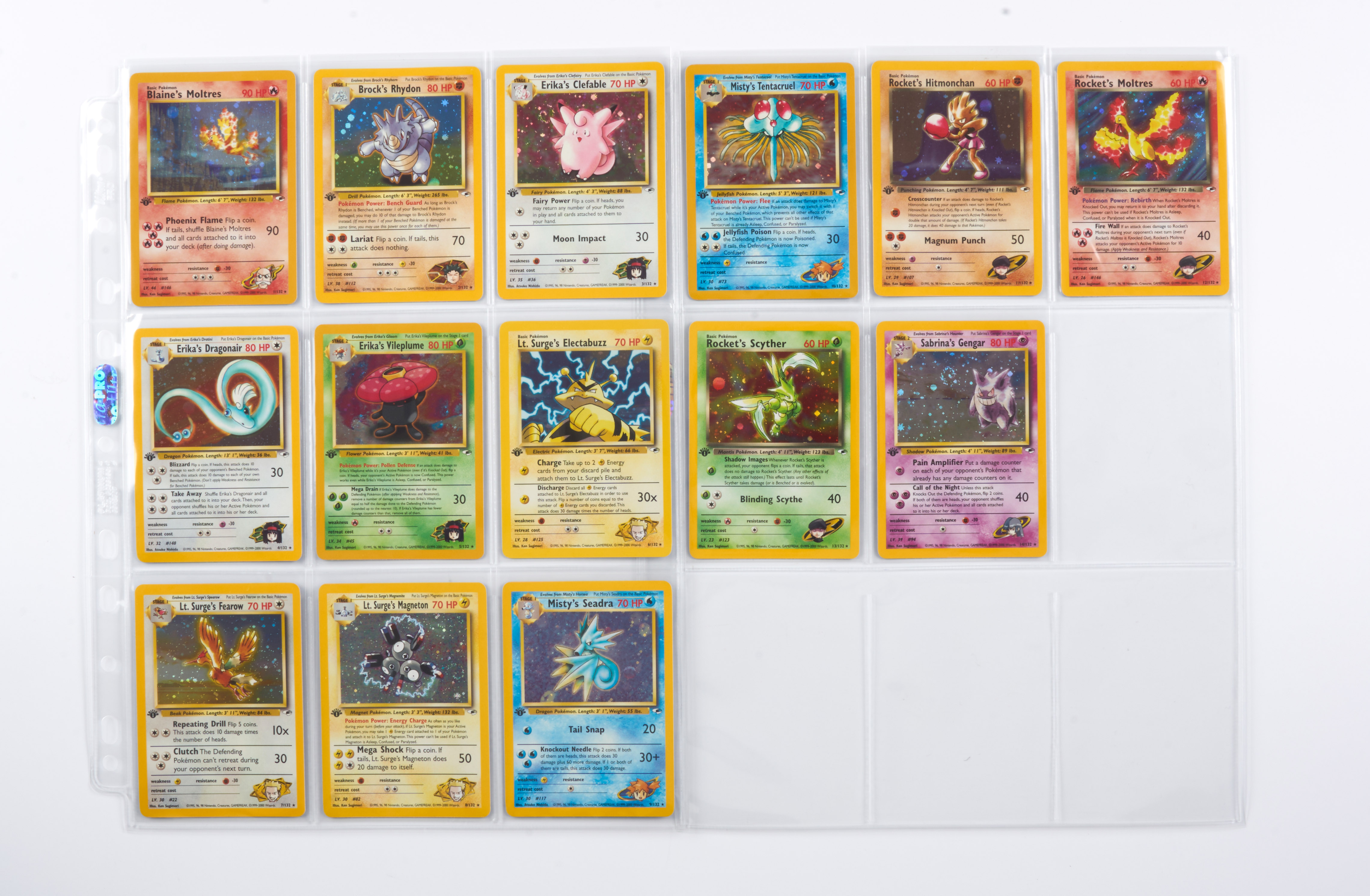 Gym Heroes 1st Edition 132/132 Complete Set - Avg. Condition NM