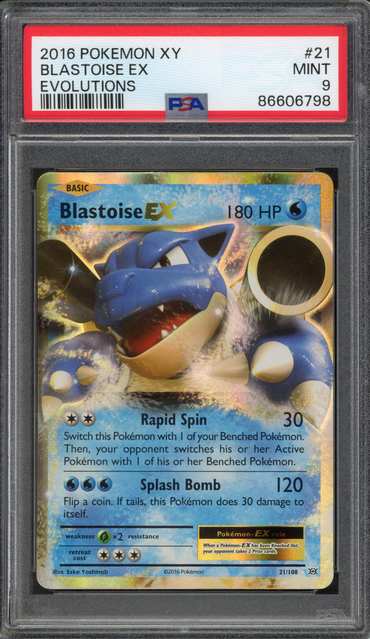 Pokémon TCG - PSA 9 Blastoise Ex - Evolutions 2016  