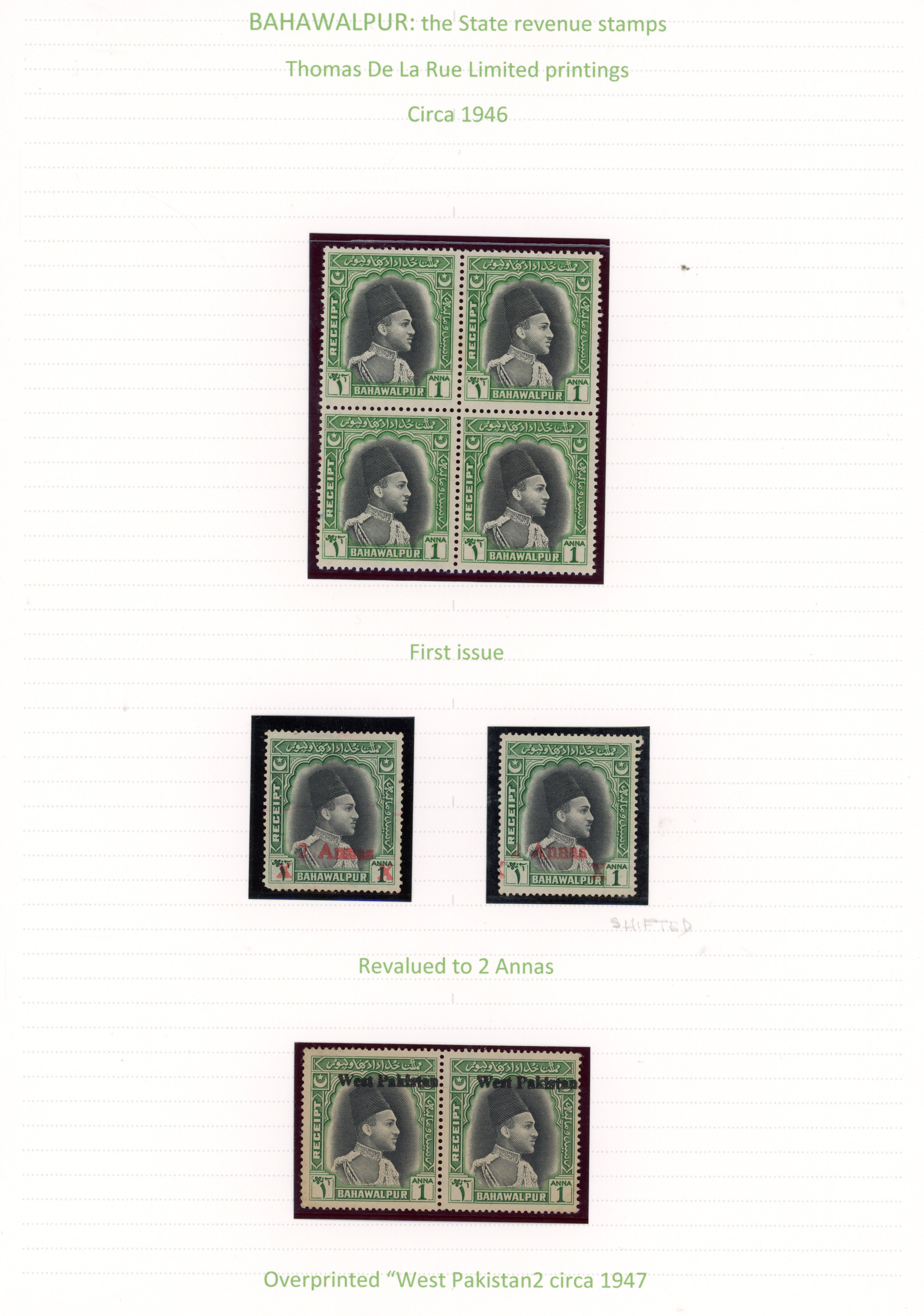 Bahawalpur Receipt stamps