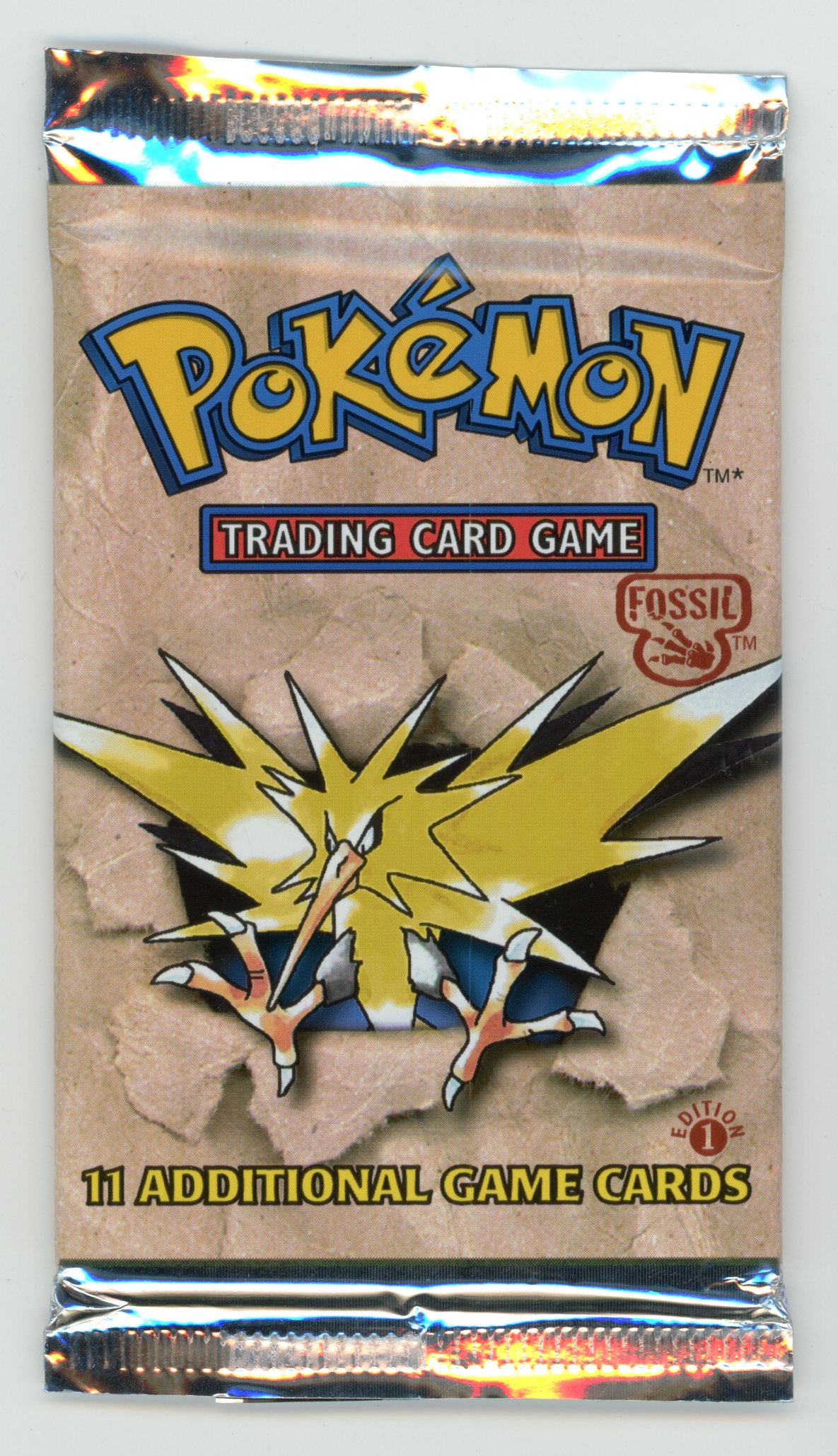 Fossil 1st Edition Booster Pack (1999) - Zapdos Artwork 21.42g