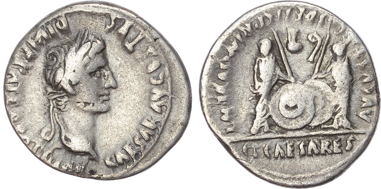 Augustus (27 BC – AD 14) AR Denarius, Lugdunum, 8-7 BC, 3.70g.