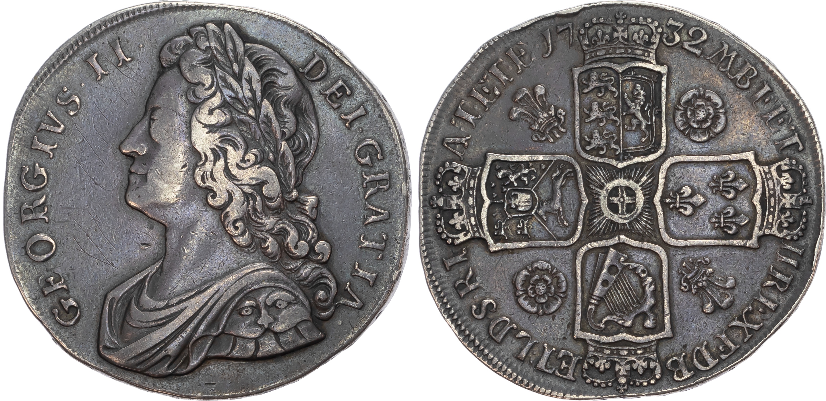 George II (1727-1760), Crown, 1732 SEXTO