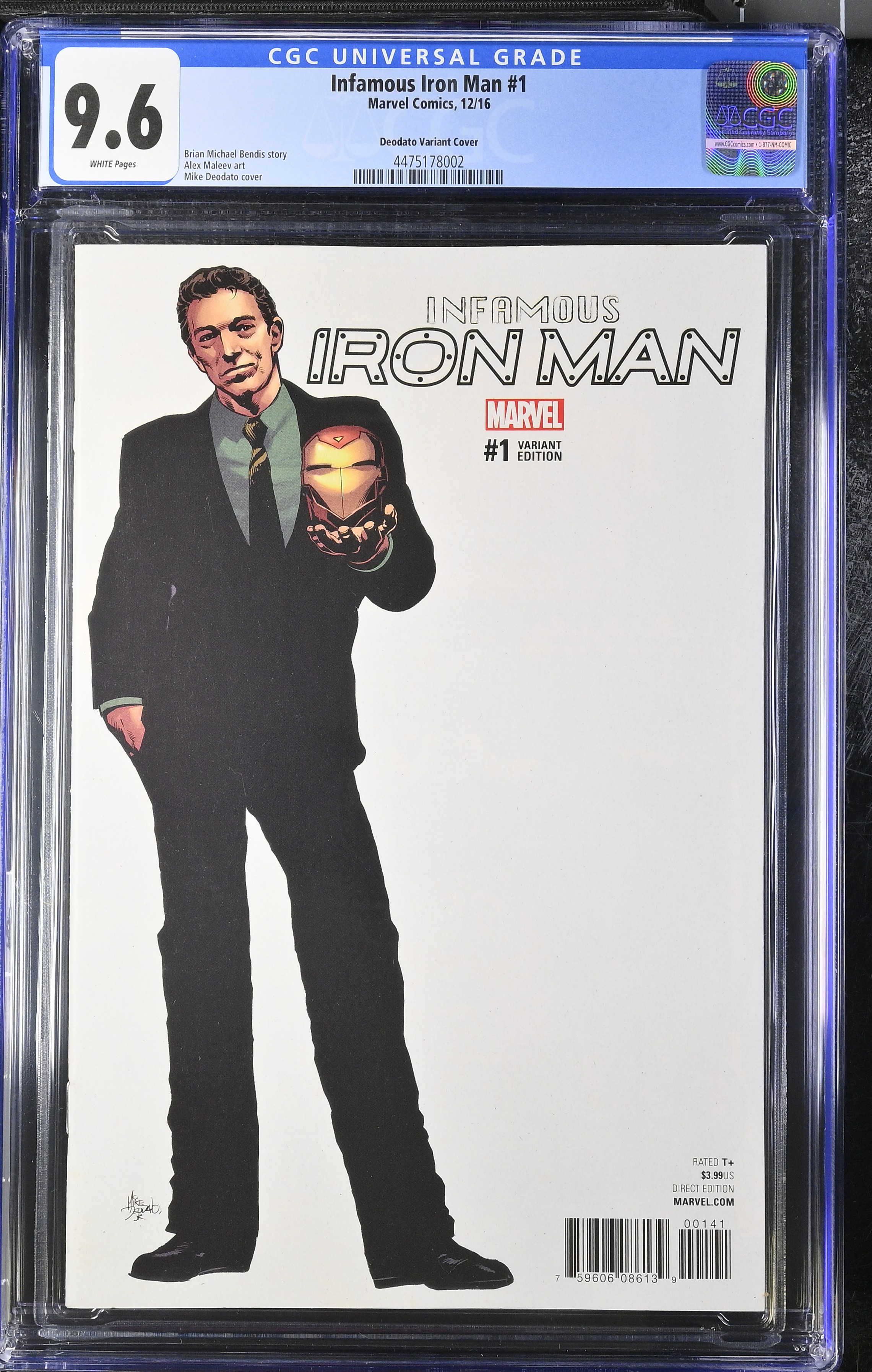 Infamous Iron Man #1 (Marvel Comics 2016) CGC 9.6 Deodato variant
