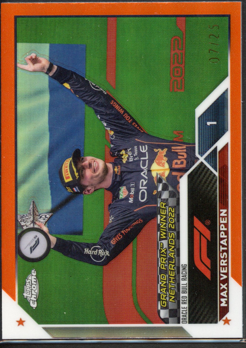 <p>2023 Topps Chrome Max Verstappen #158 Orange Refractor </p>