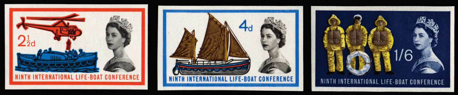 Great Britain 1963 Ninth International Lifeboat Conference (Ordinary). Very fine unmounted o.g.set of three imperf…