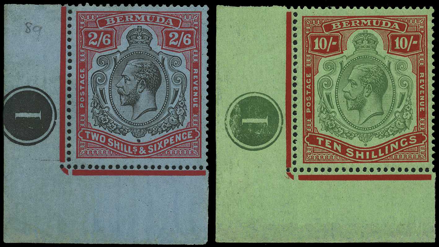 1924-32 2/6d and 10/- watermark Script,...