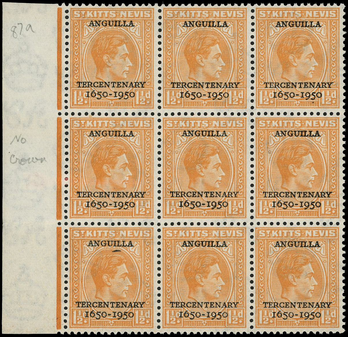 St Kitts-Nevis SG 87a block mint