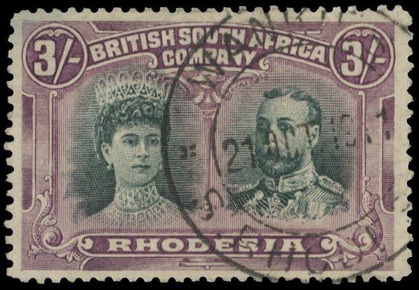 3s slate-green and blackish purple SG 158, used