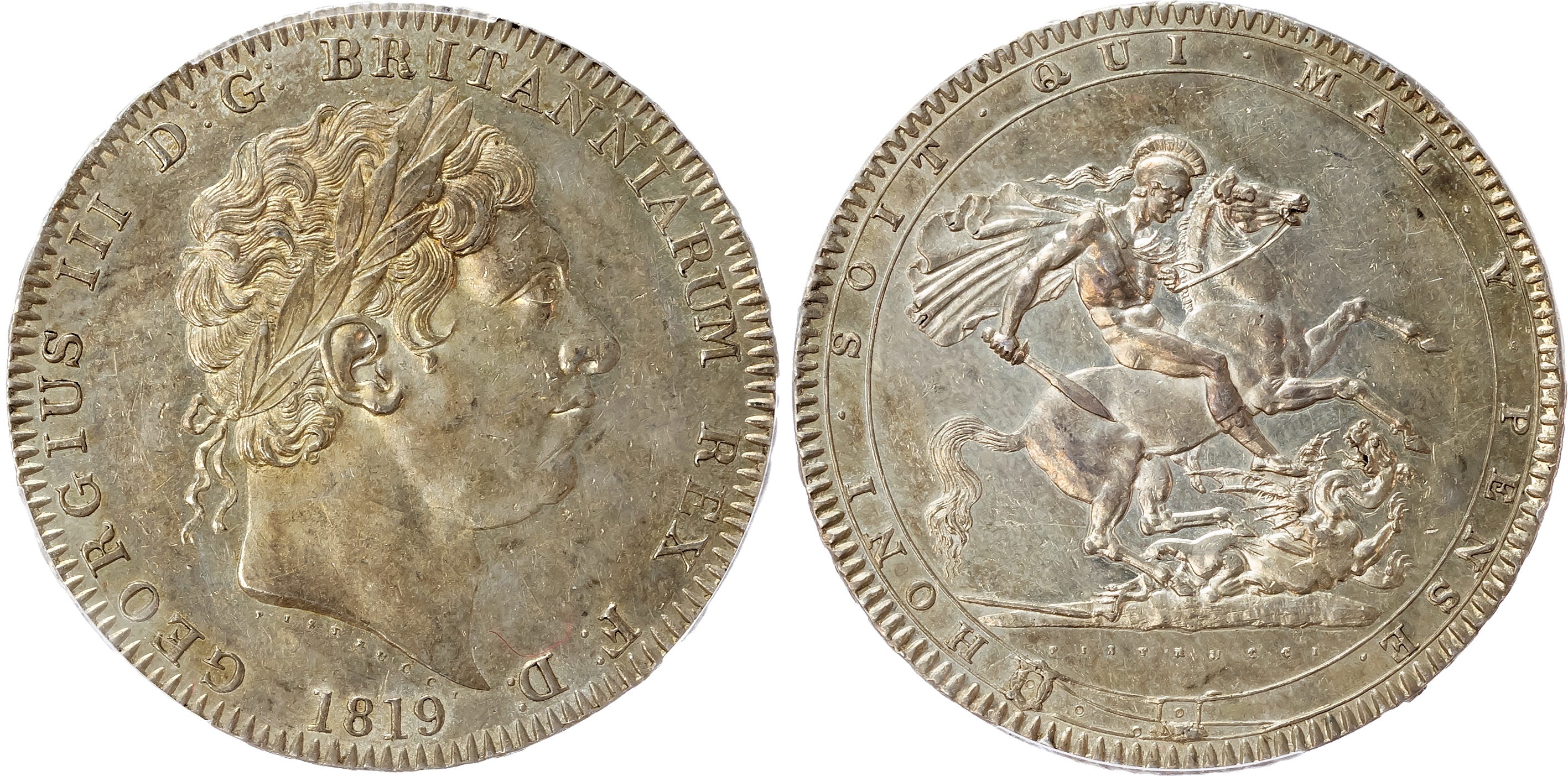 George III (1760-1820) Crown, 1819, LX edge.