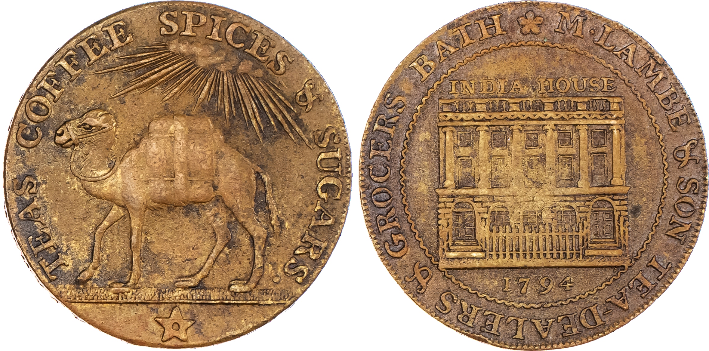 Bath, Mary Lambe & Son brass Halfpenny...