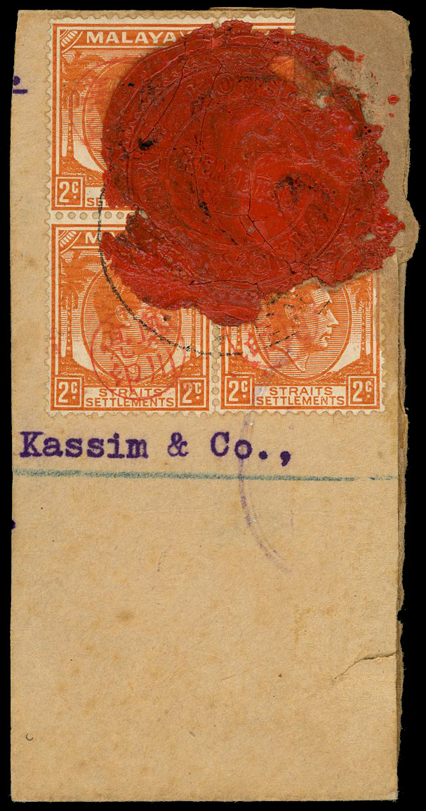 MJO 2ct block with Revenue Seal postally used