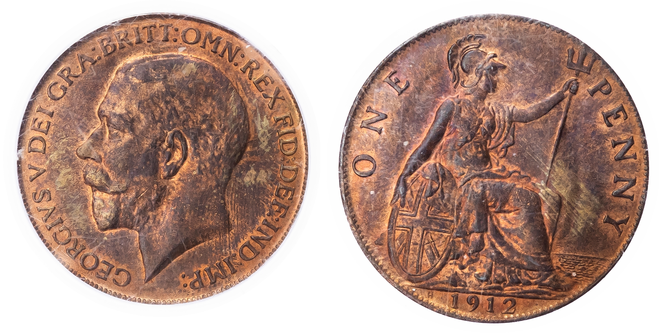 George V (1910-1936), Penny, 1912H, CGS Unc 82
