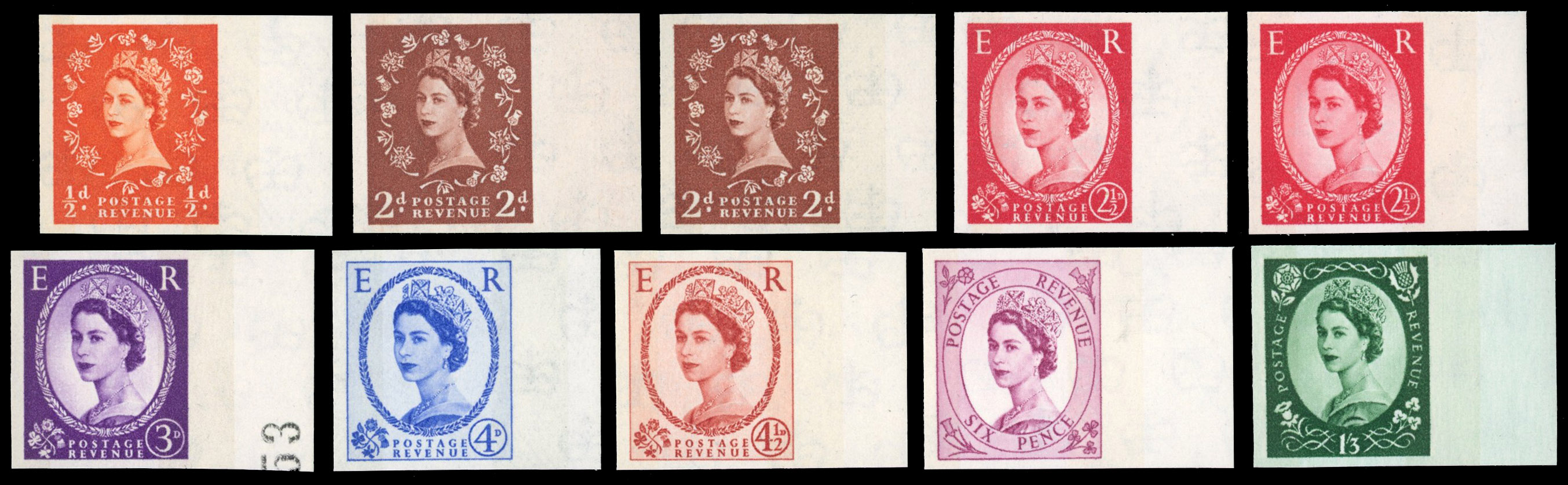 Great Britain 1960 ½d-1s3d "Wildings", Set of Ten, BPMA Imprimatur, SG 610/18