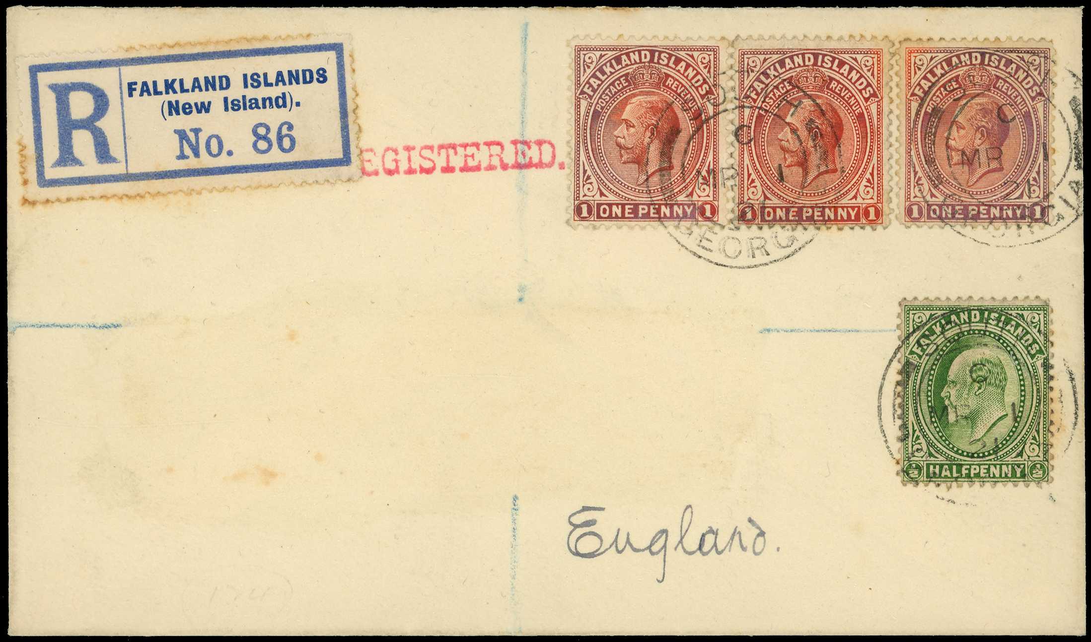 1921 registered cover to England, with the...