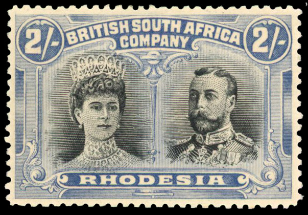 SG 153 variant 2s black and deep grey-blue mint