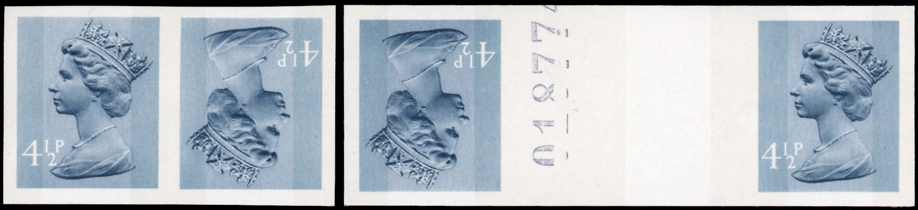 GB SG X865 1973 4½p tête-bêche imprimatur pairs