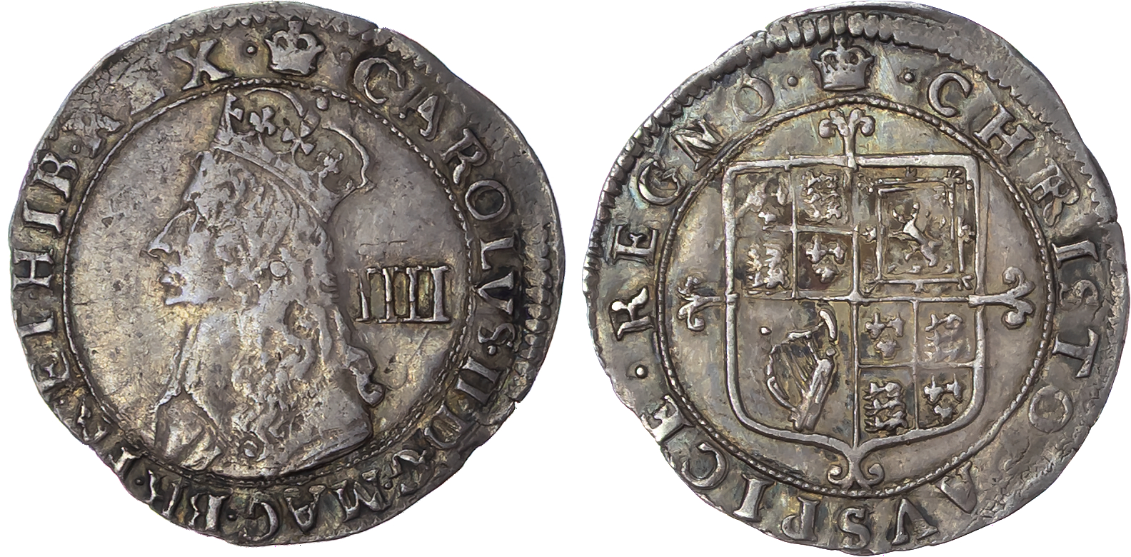 Charles II (1660‑1685), AR Fourpence, Third Hammered Issue, London Mint, mm. crown