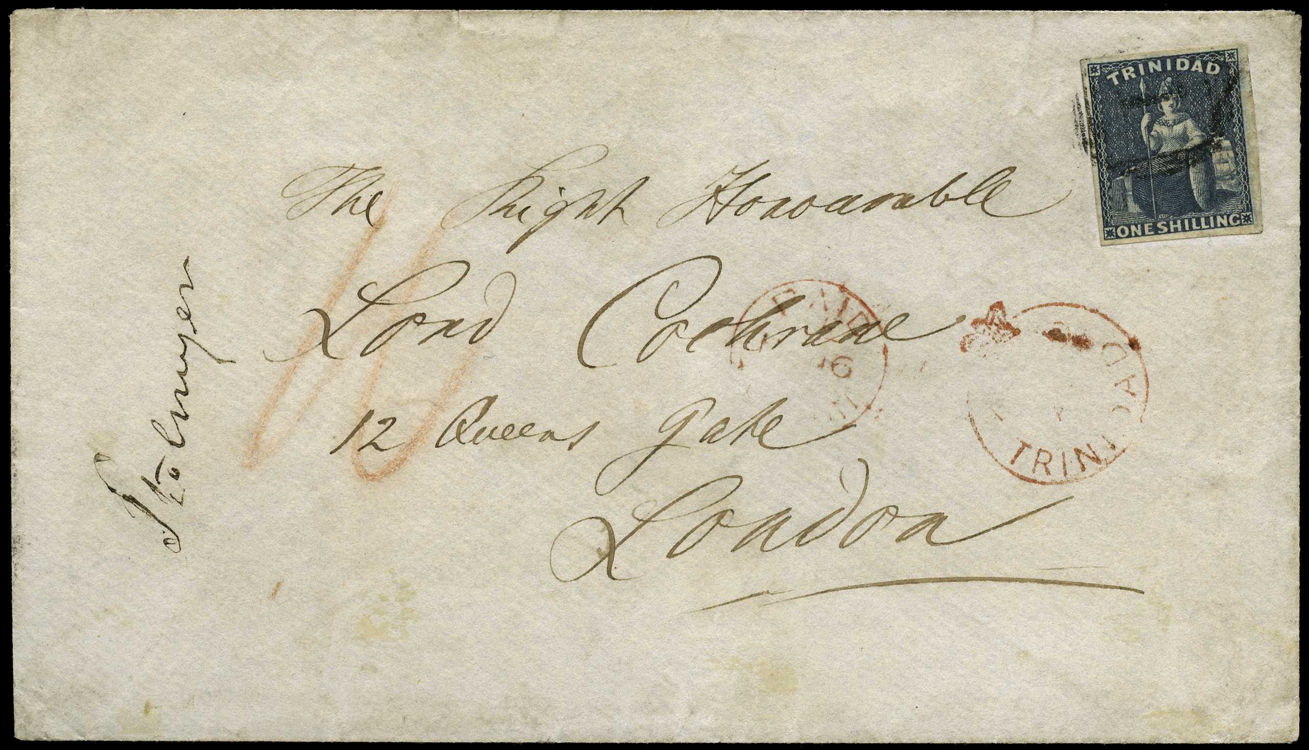 POSTAL HISTORY: 1859 1s Britannia imperf. with...