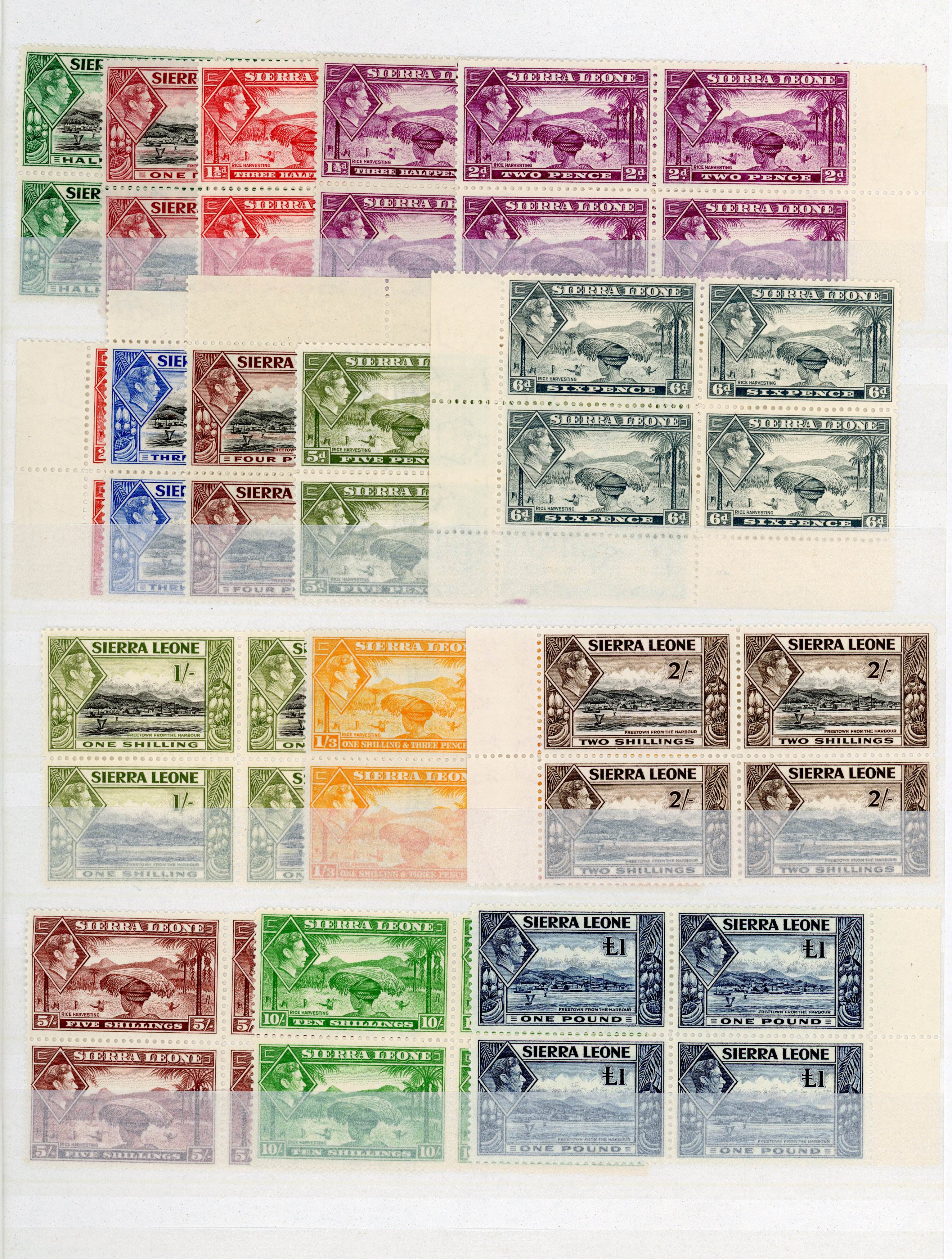 Sierra Leone SG 188-200 blocks mint