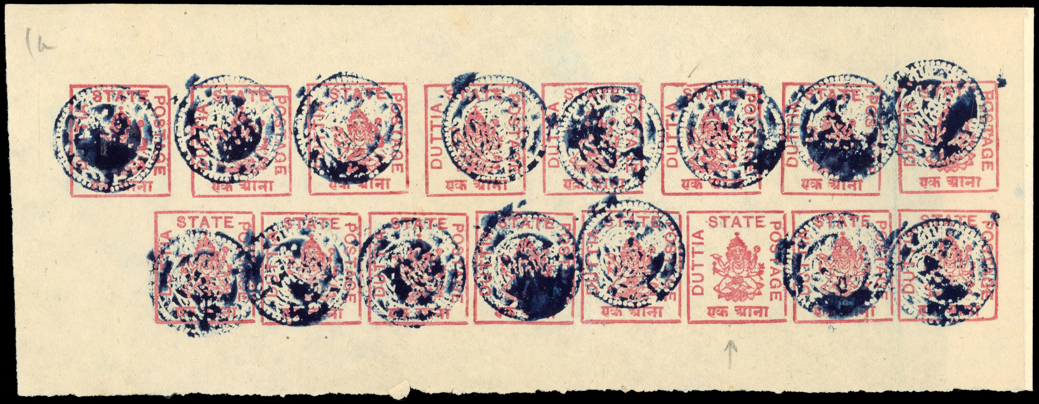 I.F.S. Duttia SG 36 1a in complete sheet of 16 unused