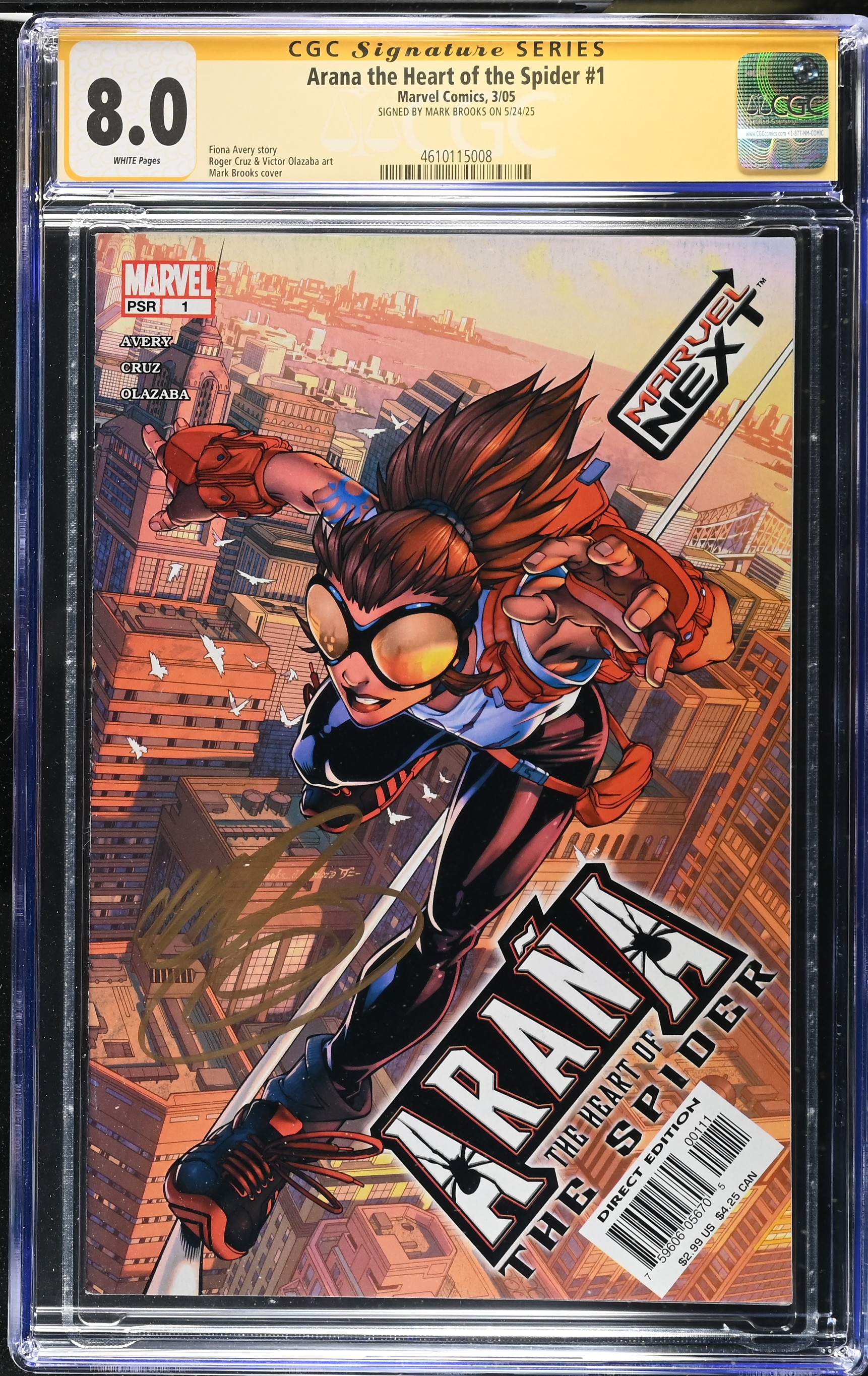 Arana Heart Of The Spider #1 (Marvel Comics 2005) CGC 8.0 Signed by Mark Brooks