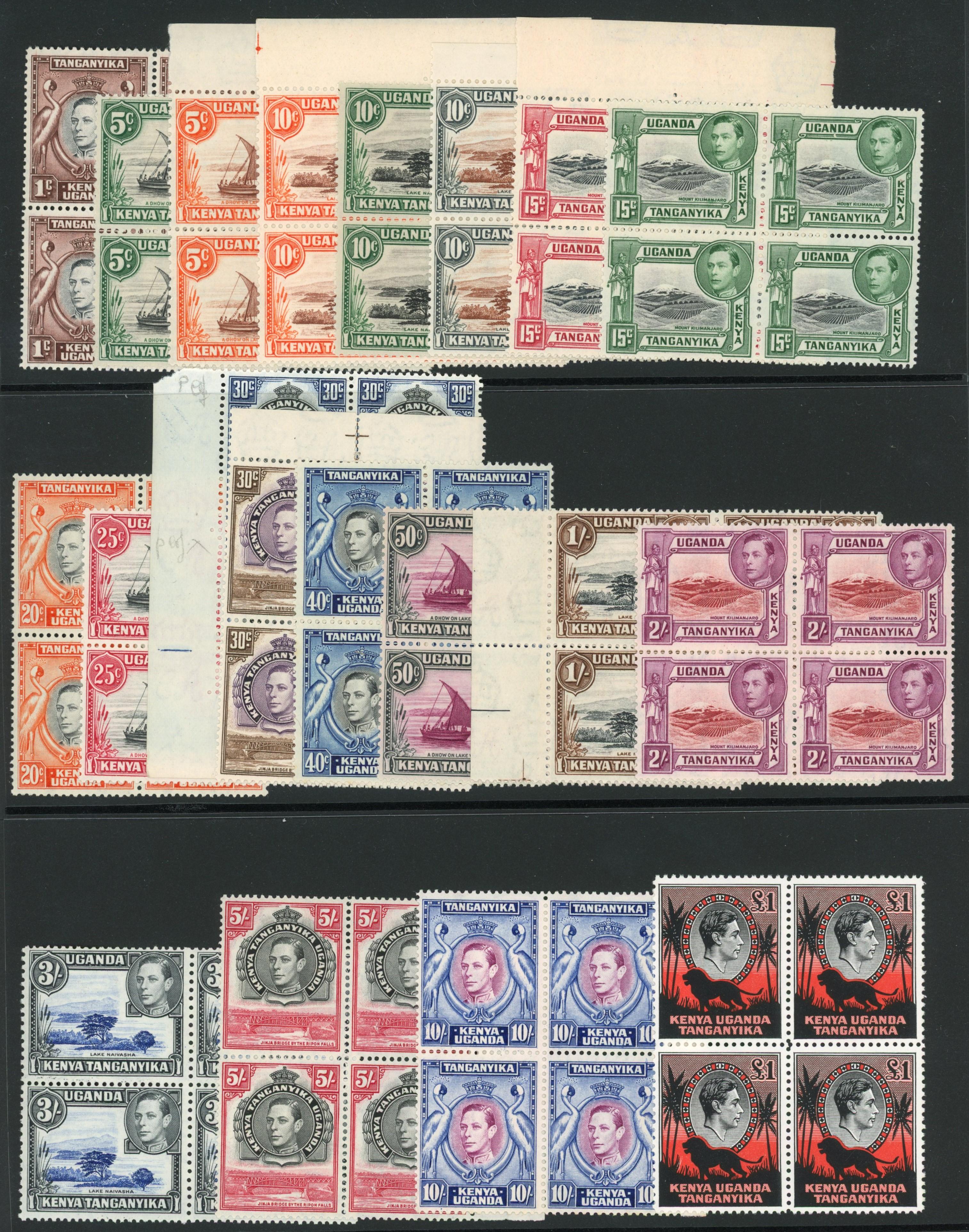 KUT SG 131a-150b blocks mint