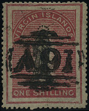 1867-70 1s. black and rose-carmine, on...