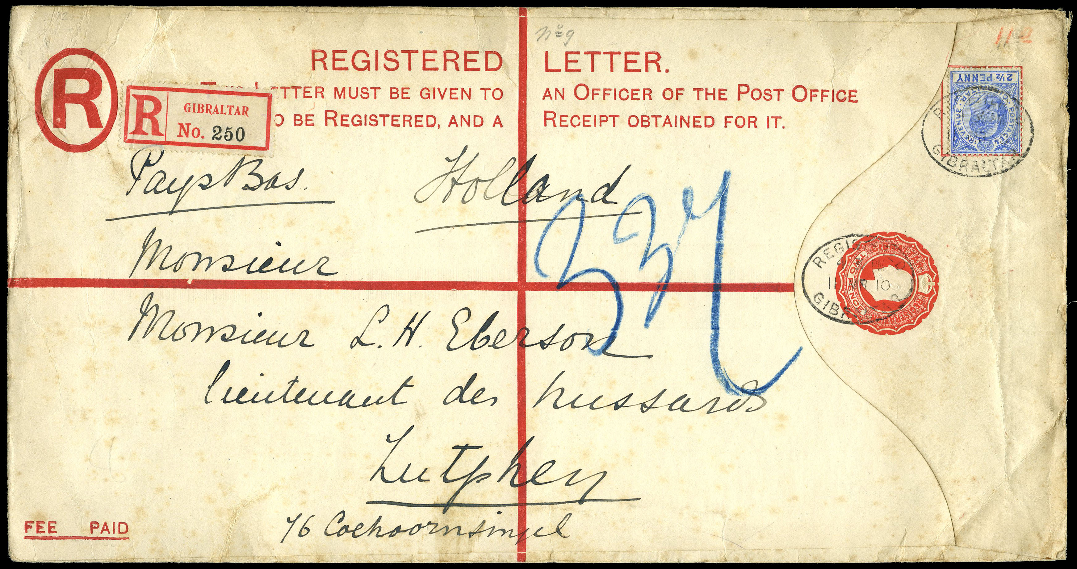 Postal Stationery. 1902 2d registered...