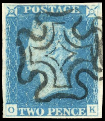 GB 1840 2d pale blue Plate 1 (OK), fine used, SG 6